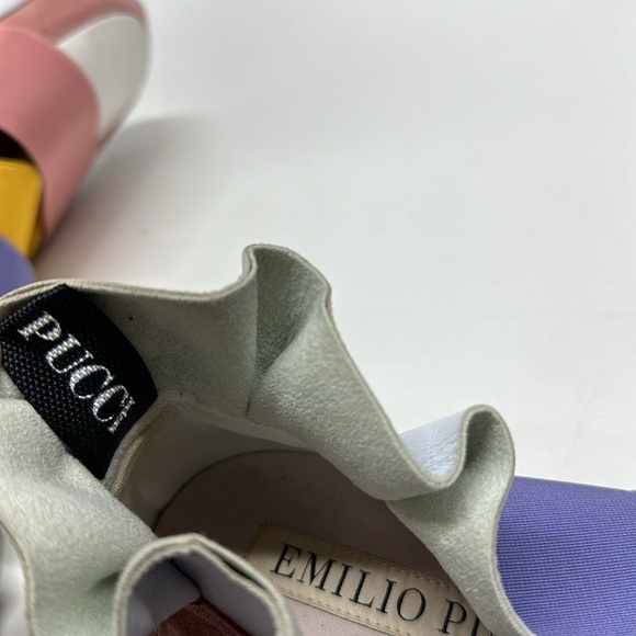 Emilio Puccii Sneakers City Up Trainer Shoes Ruffle Mesh Suede Colorblock 37 - Picture 9 of 12
